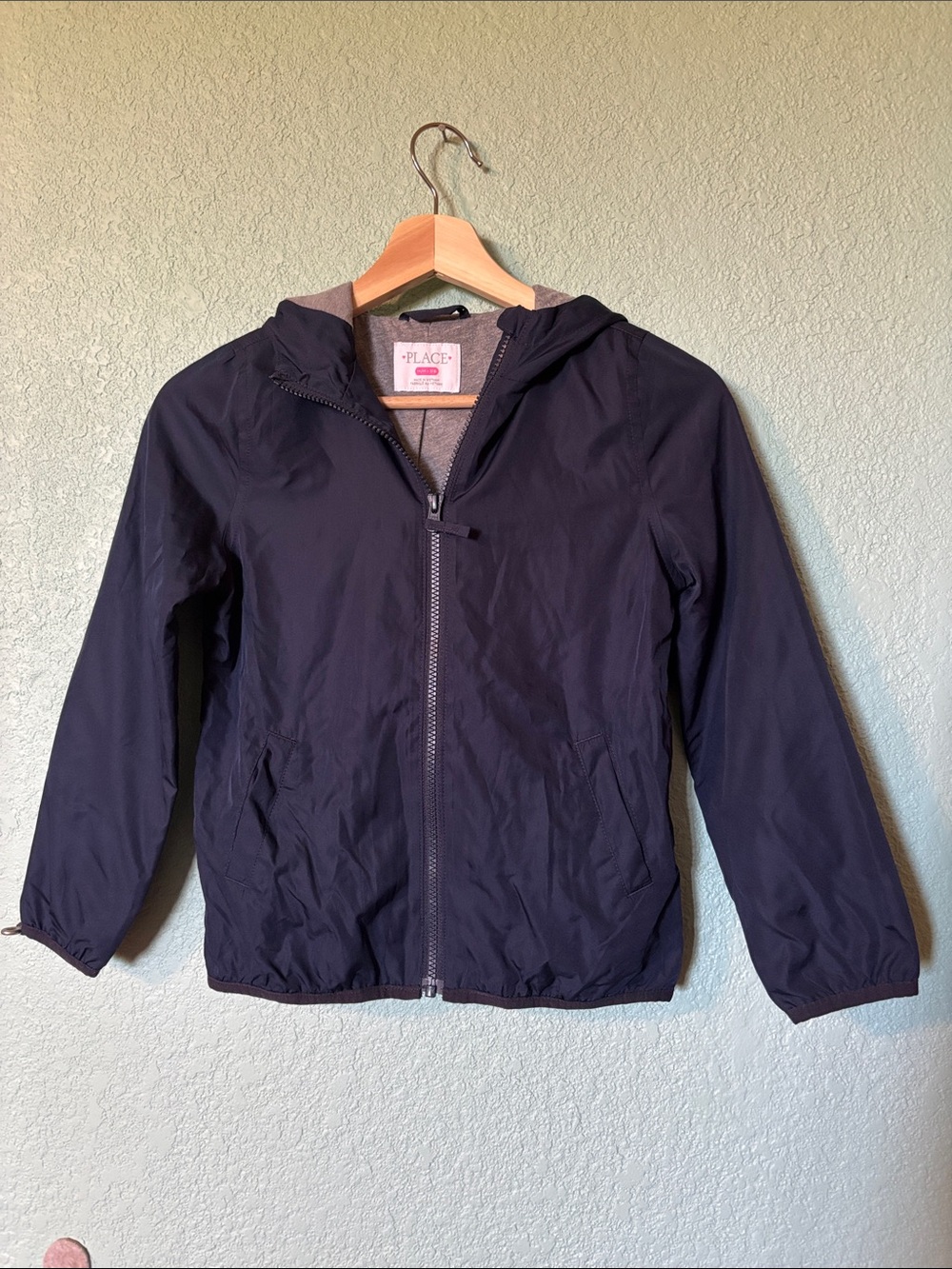 The Children’s Place Navy Girls Lightweight Jacket with Hood Size M 7/8 Good